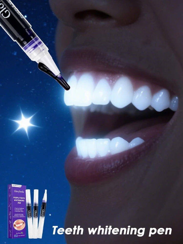 Purple Instant Teeth Whitening Pen Tartar Toothpaste Cleaning Tooth Stain No Sensitivity for A Brighter Whiter Smile Decay Care